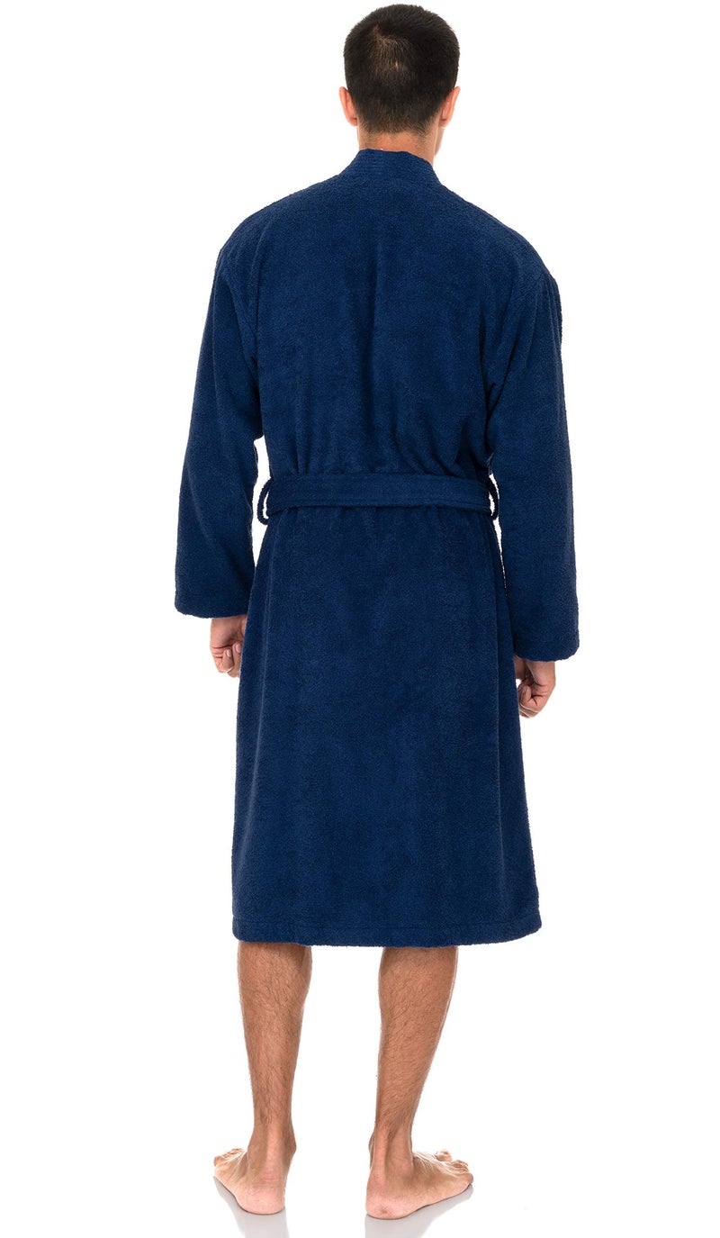 TowelSelections Mens Robe Cotton Terry Cloth Bathrobe Soft Towel Bath Robe for Men Large-X-Large Patriot Blue - Image 2